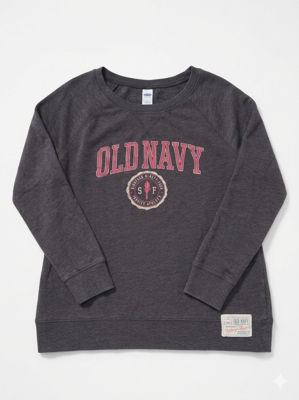 Old Navy Graphic Crewneck Sweatshirt Charcoal Grey Size M